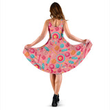 Colorful Candy Pattern Sleeveless Midi Dress