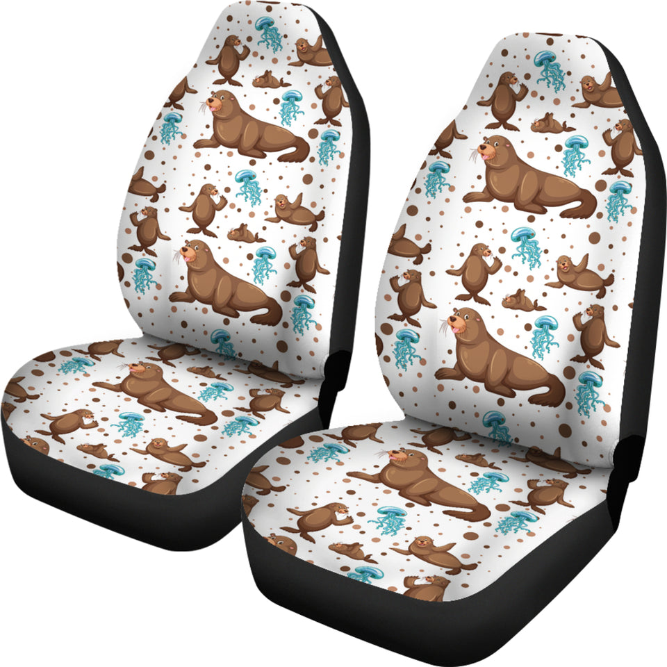 Sea Lion Seals Jellyfish Pattern  Universal Fit Car Seat Covers