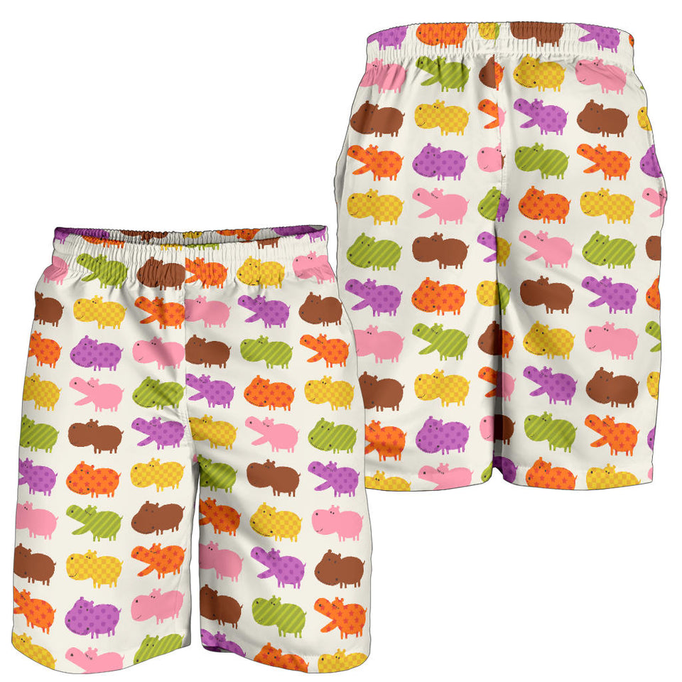 Hippopotamus Pattern Print Design 01 Men Shorts