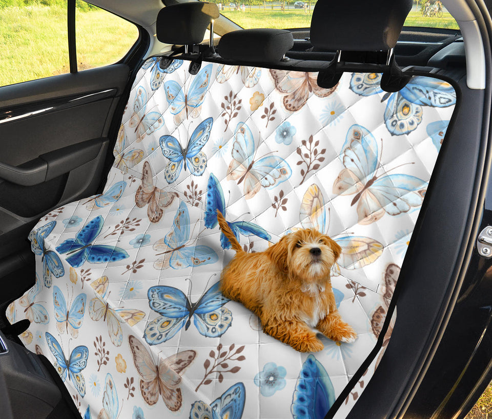 Blue Butterfly Pattern Dog Car Seat Covers