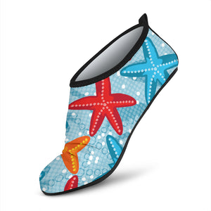 Blue Red Orange Starfish Pattern Aqua Shoes