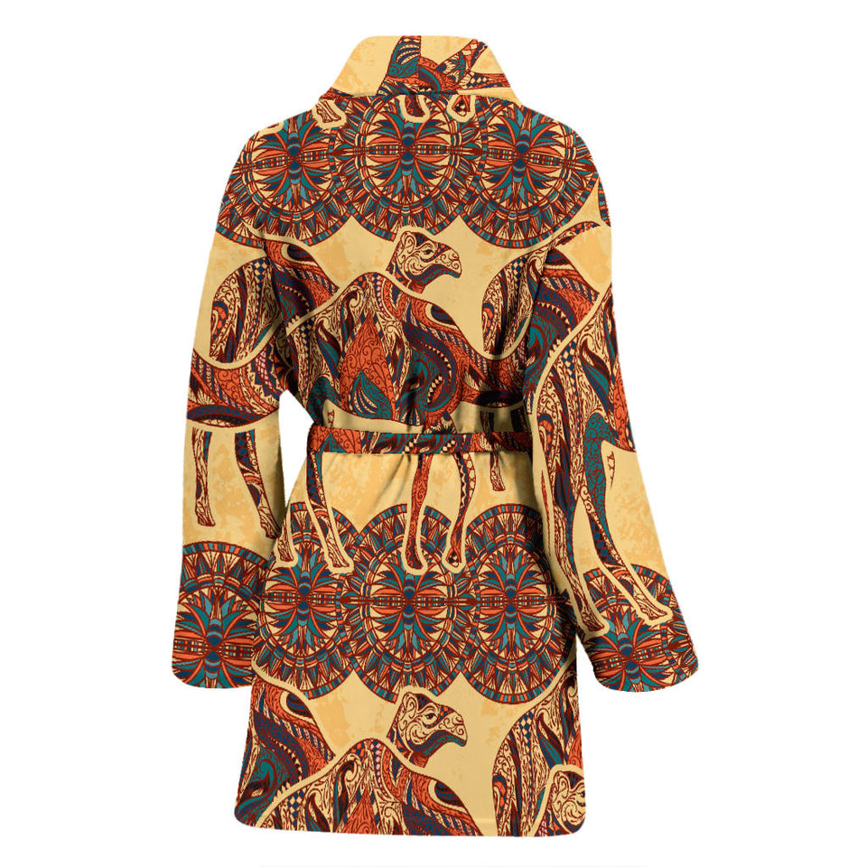 Camel Polynesian Tribal Design Pattern Women'S Bathrobe