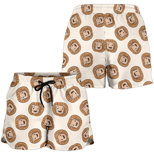 Lion Pattern Print Design 01 Women Shorts