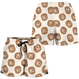 Lion Pattern Print Design 01 Women Shorts