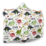 Cute Dinosaurs Pattern Hooded Blanket
