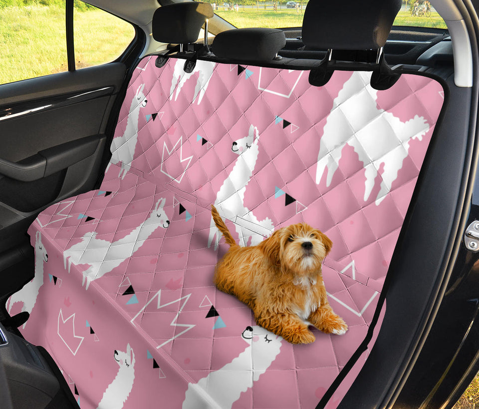 Llama Alpaca Pink Background Dog Car Seat Covers