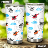Watercolor Helicopter Cloud Pattern Tumbler