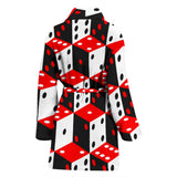 Dice Pattern Print Design 02 Women's Bathrobe