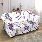 Lavender Flower Design Pattern Loveseat Couch Slipcover