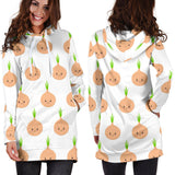 Cute Onions Smiling Faces Women'S Hoodie Dress