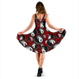 Billiard Ball Pattern Print Design 05 Sleeveless Midi Dress