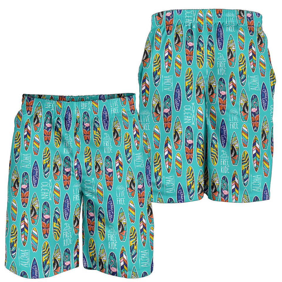 Surfboard Pattern Print Design 05 Men Shorts