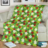Ladybug Pattern Print Design 01 Premium Blanket