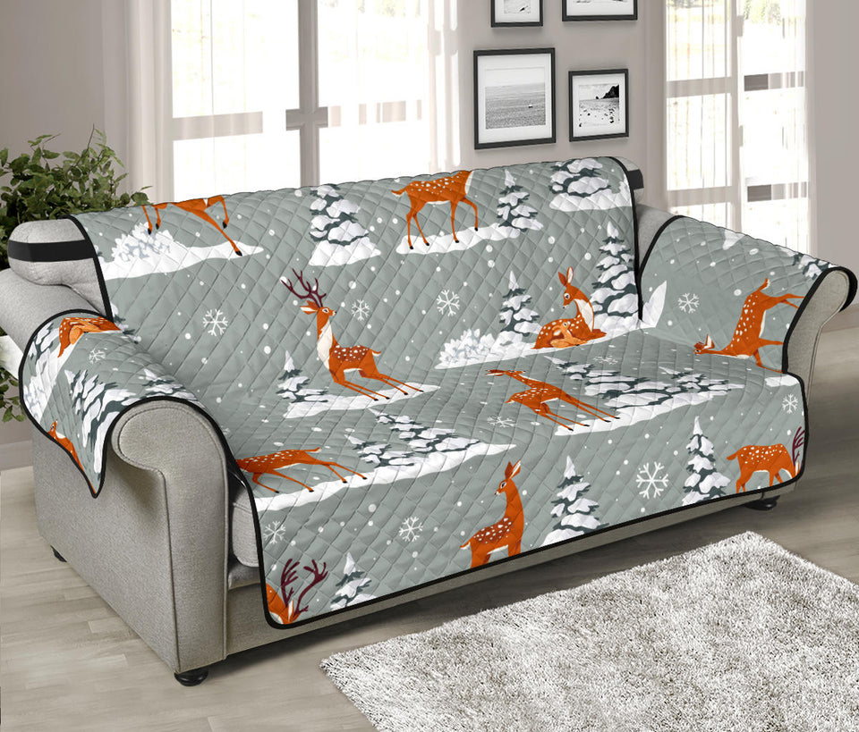 Beautiful deers Winter Christmas Sofa Cover Protector