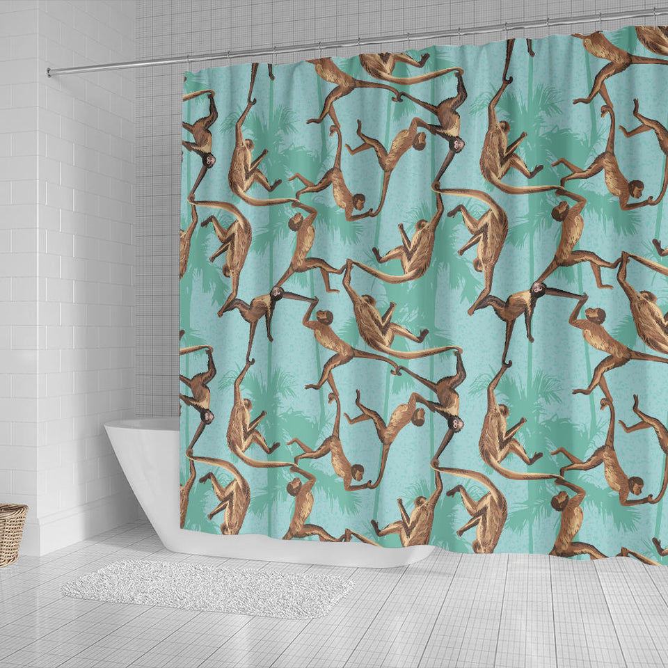 Monkey Palm Tree Background Shower Curtain Fulfilled In US