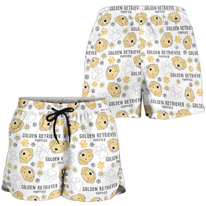 Golden Retriever Pattern Print Design 04 Women Shorts