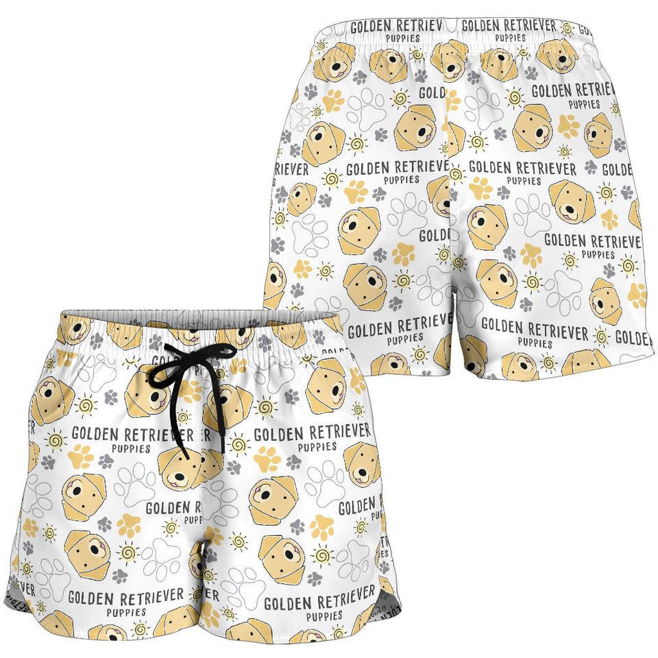 Golden Retriever Pattern Print Design 04 Women Shorts