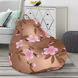 Pink Sakura Cherry Blossom Drak Brown Background Bean Bag Cover