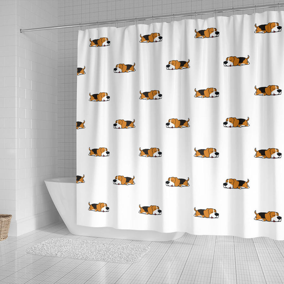 Cute Beagle Dog Sleeping Pattern Shower Curtain Fulfilled In US