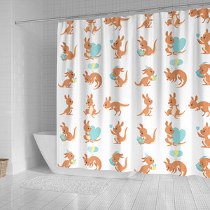 Cute Kangaroo Pattern Shower Curtain Fulfilled In US