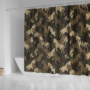 Horse Camouflage Pattern Shower Curtain Fulfilled In US