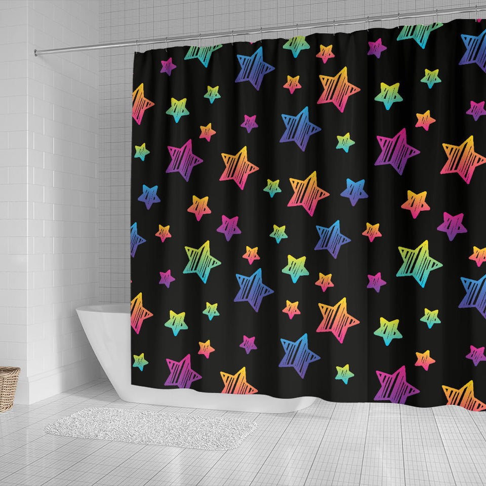 Colorful Star Pattern Shower Curtain Fulfilled In US