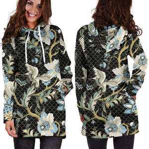 Japanese Crane Ornament Elements Women'S Hoodie Dress