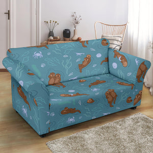 Sea Otters Pattern Loveseat Couch Slipcover