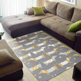 Cute Dachshund Dog Pattern Area Rug