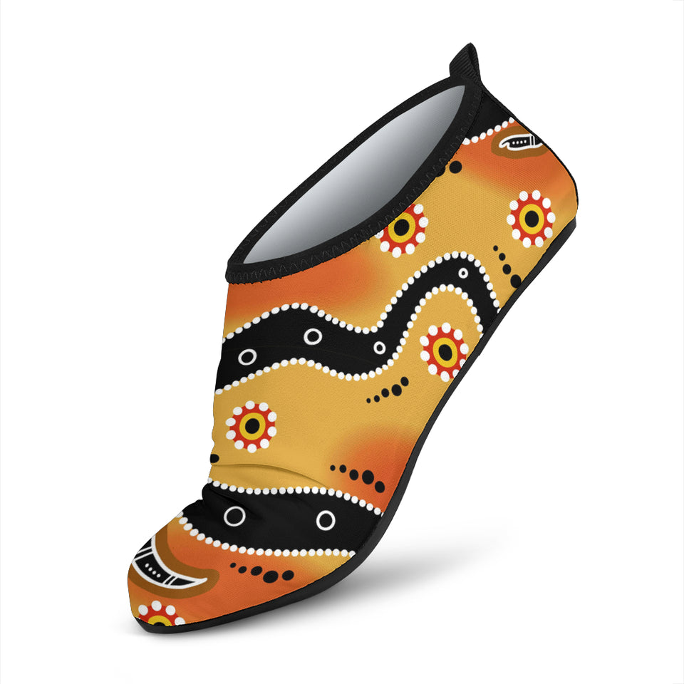 Kangaroo Australian Aboriginal Art Pattern Aqua Shoes