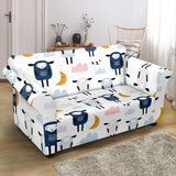 Cute Sleeping Sheep Moon Cloud Pattern Loveseat Couch Slipcover