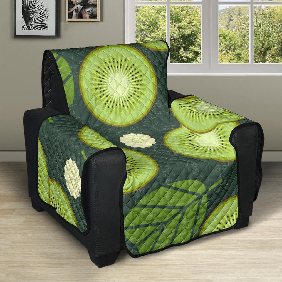 Whole sliced kiwi leave and flower Recliner Cover Protector