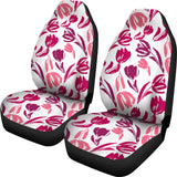 Pink Sketch Tulip Pattern  Universal Fit Car Seat Covers