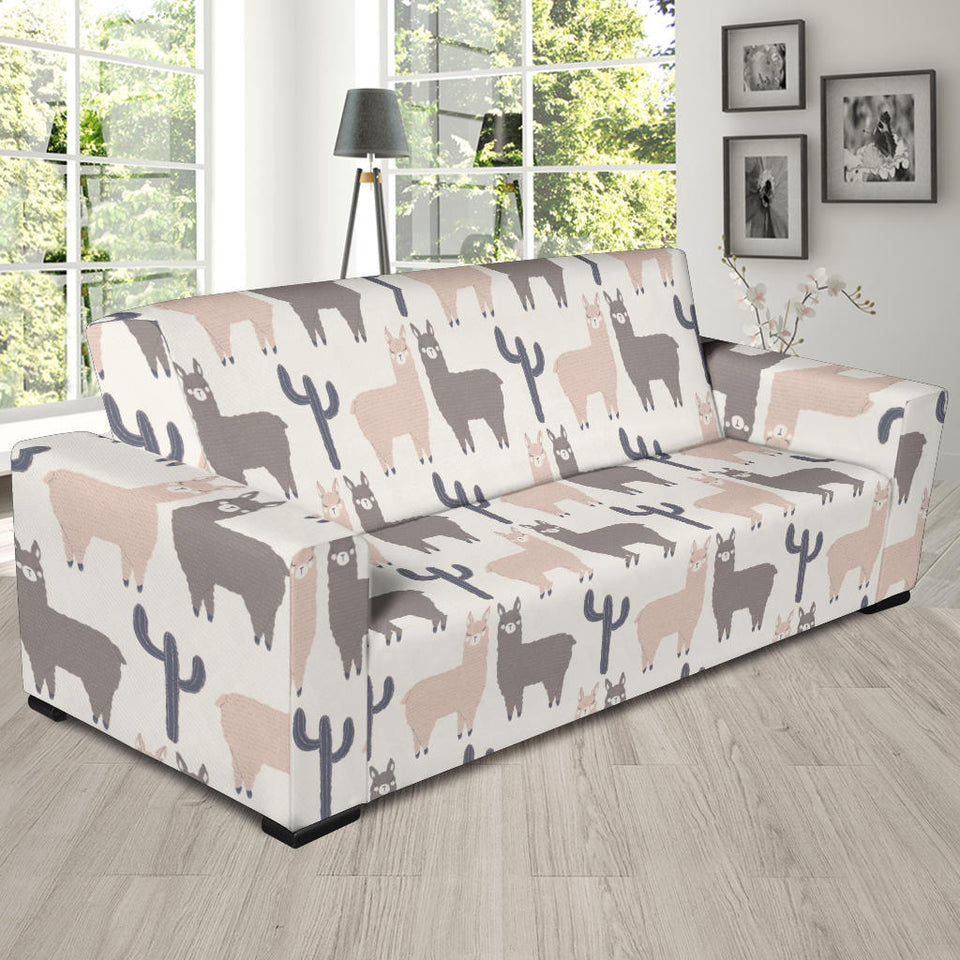 Llama Alpaca Pattern Sofa Slipcover