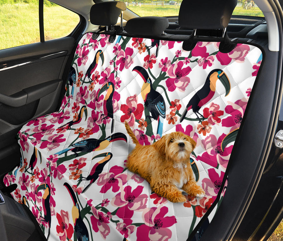 Toucan Flower Design Pattern Dog Car Seat Covers