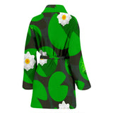 Frog Waterlily Pattern Women'S Bathrobe