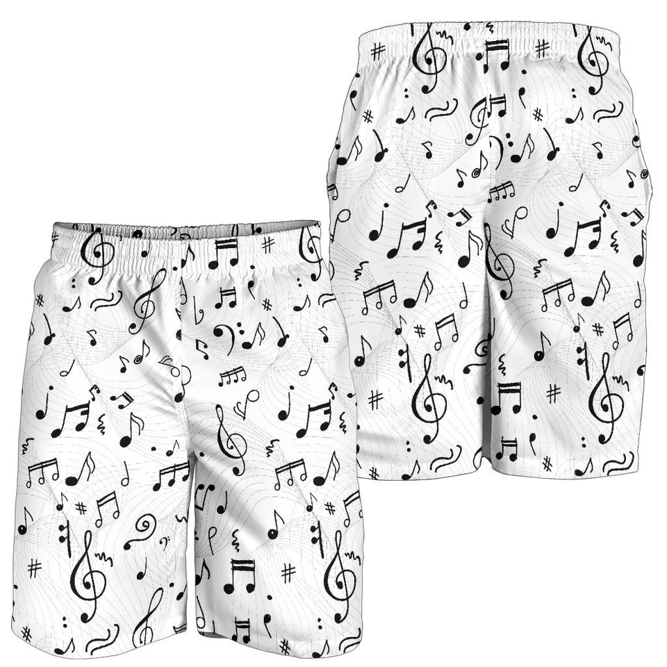 Music Notes Pattern Print Design 04 Men Shorts