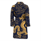 Gold Dragon Pattern Men'S Bathrobe