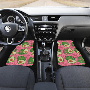 Avocado Slices Leaves Pink Back Ground  Front Car Mats