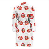 Daruma Japanese Wooden Doll Pattern Men'S Bathrobe