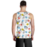 Siberian husky and colorful circle pattern Men Tank Top