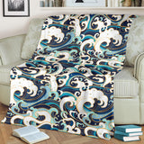Japanese Wave Pattern Premium Blanket