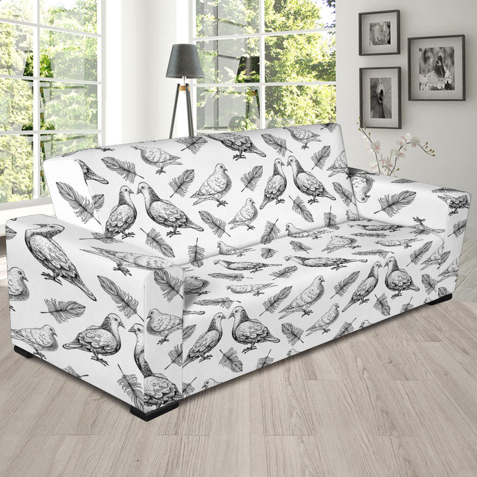 Pigeon Pattern Print Design 05  Sofa Slipcover