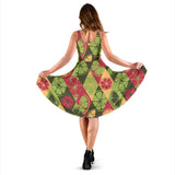 Cool Geometric Lime Pattern Sleeveless Midi Dress