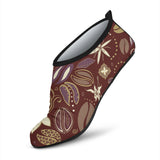 Coffee Bean Flower Pattern Aqua Shoes