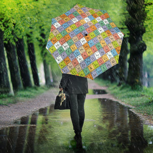 Chemistry Periodic Table Pattern Print Design 01 Umbrella