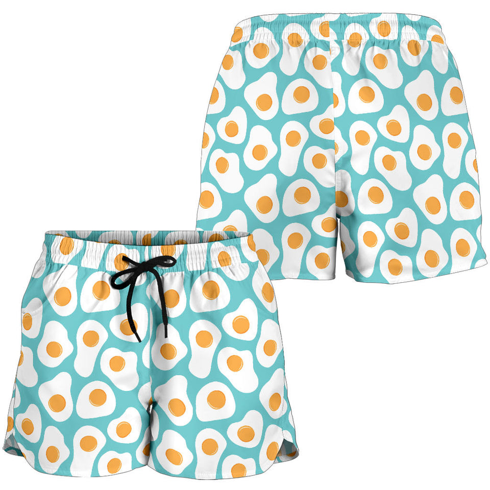 Fried Eggs Pattern Print Design 04 Women Shorts