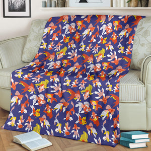 Goldfish Pattern Print Design 04 Premium Blanket