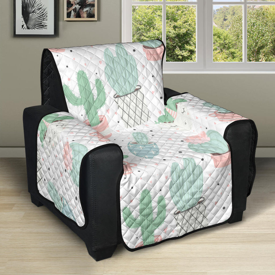 Pastel color cactus pattern Recliner Cover Protector