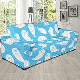 Cute White Sea Lion Seals Pattern Sofa Slipcover